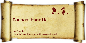 Machan Henrik névjegykártya